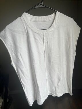 White Sleeveless Knit Top